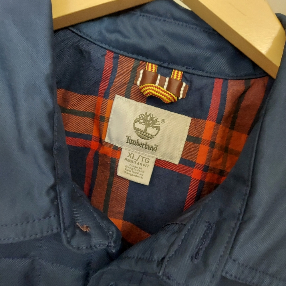 NWOT Timberland Men's Navy Quilted Jacket Collared  Size XL Outdoor Woodsy - Picture 3 of 12